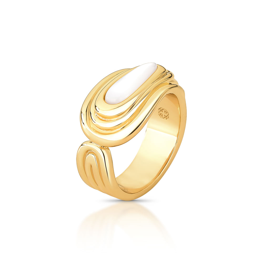 Anel Dourado Organico com Madreperola –  AN03060014DO